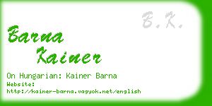barna kainer business card